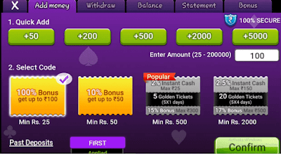 Magic Rummy add money